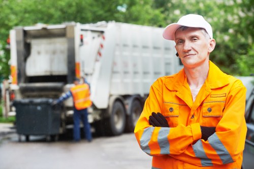 Construction site generating builders waste in North London