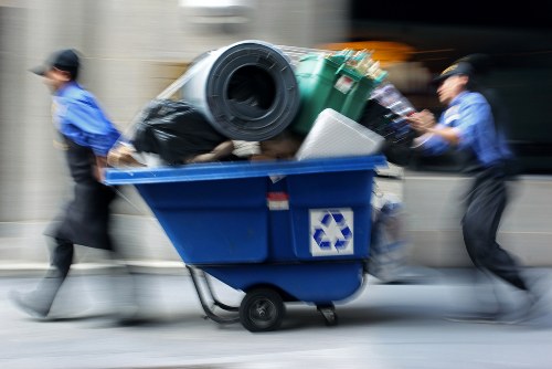 Employees participating in a waste reduction program